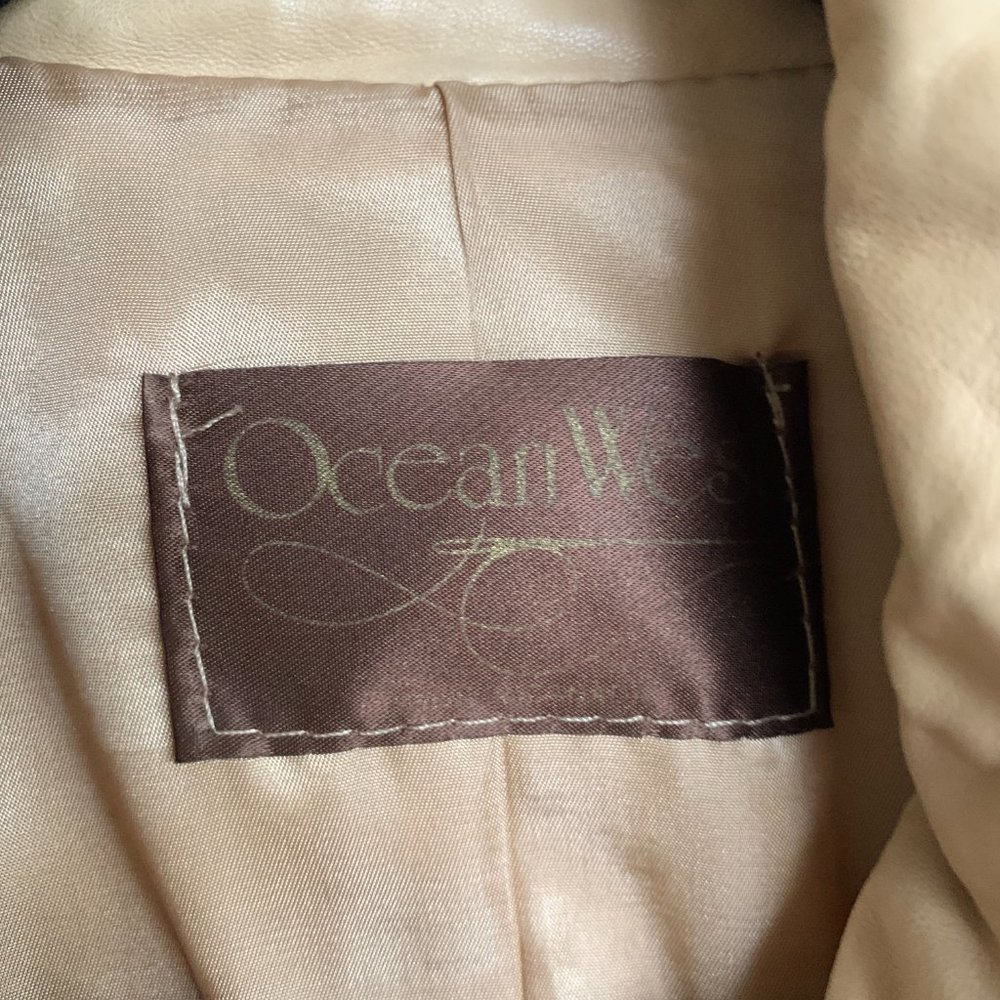 Vintage Ocean West Cream Leather Jacket View 3